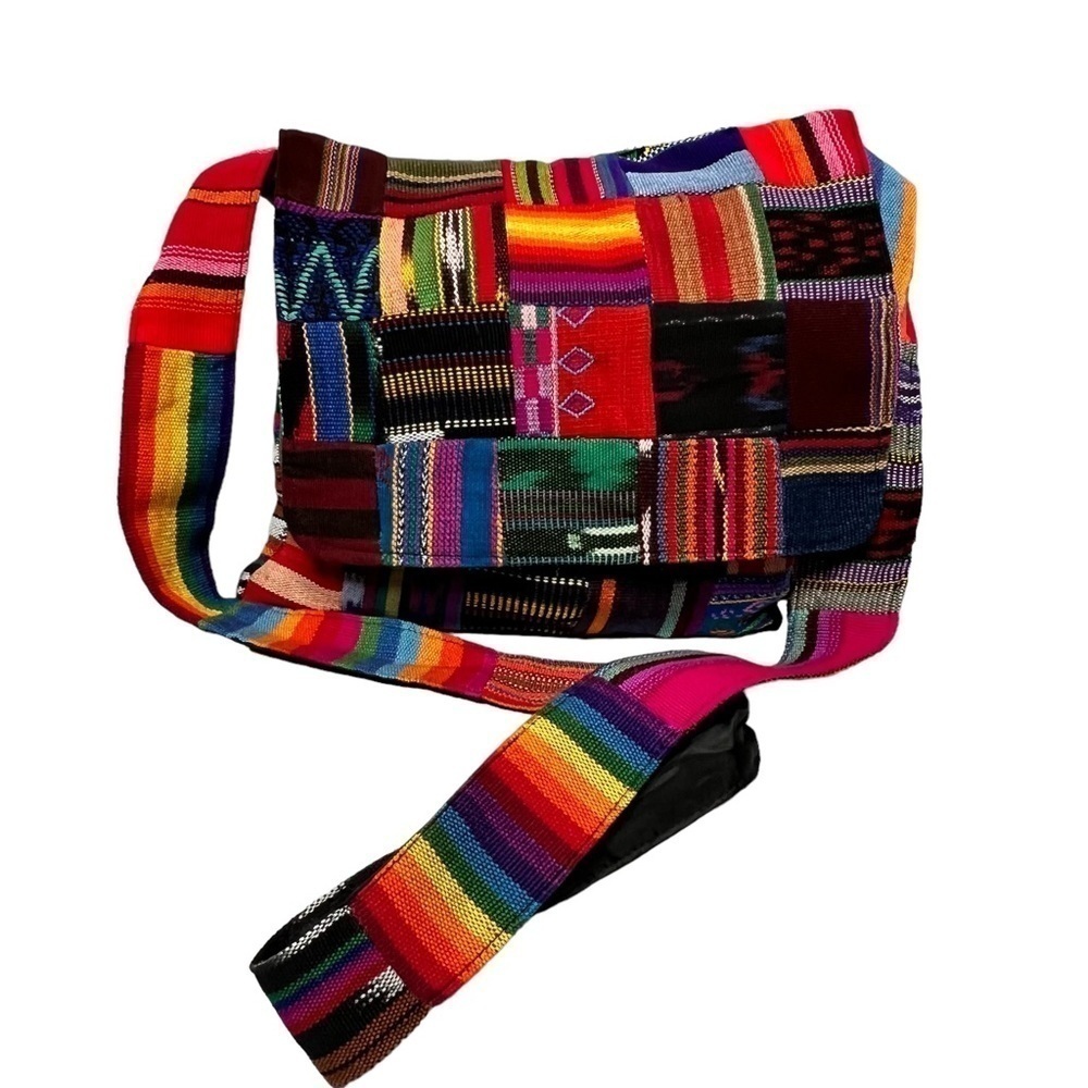 Patchwork Bohemian Multicolored Messenger Shoulde… - image 2